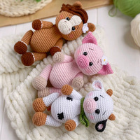 Poupée animale au crochet faite à la main, Amigurumi, cheval tricoté, cochon en peluche, jouet mignon fait main, poupée animale au crochet, cadeau, vente en gros, personnalisé
