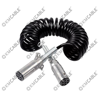 Câble de bobine de pièces de camion de remorque Standard américain 12/24V fil de spirale d'alimentation électrique câble de bobine 7 P câble de remorque à 7 broches