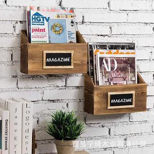 Home wooden <b>hanging</b> bookshelf, dormitory <b>wall</b>-mounted <b>storage</b> rack for novels, magazines, newspapers, and documents (no - Product Image 4