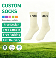 Chaussettes de sport personnalisées à fond éponge, respirantes, anti-frottement, mi-mollet, en coton tricoté, ODM