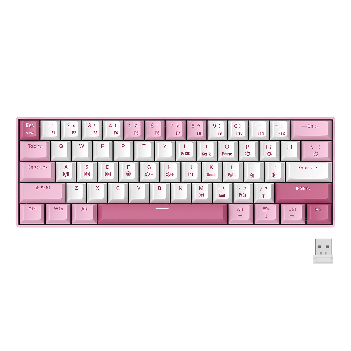 Tastiera meccanica Bluetooth Wireless personalizzata 61 tasti Computer RGB retroilluminato Bluetooth 60% rosa tastiere meccaniche da gioco