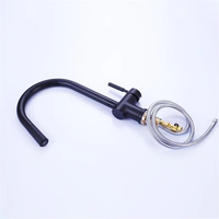 Weihao Robinet de cuisine contemporain en acier inoxydable à une poignée avec douchette à tirette Robinet d'eau chaude/froide monté sur le pont