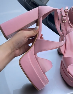 Sandales à talon carré pour femmes avec plateforme épaisse, à bride cheville, de qualité, décontractées, pour l'été, le quotidien et les soirées - Product Image 6