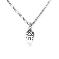 Perhiasan Punk Liontin Tombak Viking Pria yang Dapat Dipersonalisasi, Baja Anti Karat 316L PVD, Simbol Pelindung Huruf, Kalung Tombak Segitiga