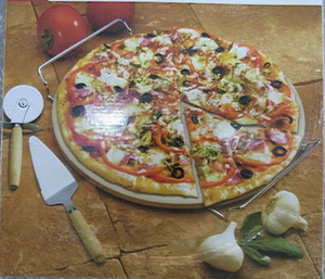 <span class=keywords><strong>Set</strong></span> di 4 Teglie per <span class=keywords><strong>Pizza</strong></span> in Ceramica con Utensili per Grigliare, Vendita Calda - Product Image 2