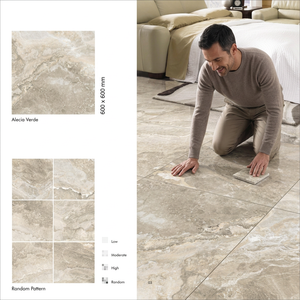 Baldosas de Porcelana Semi Mate Alecia Crema 600x600mm, 8mm, Aspecto de Piedra, Revestimiento Cerámico para Pisos - Product Image 3