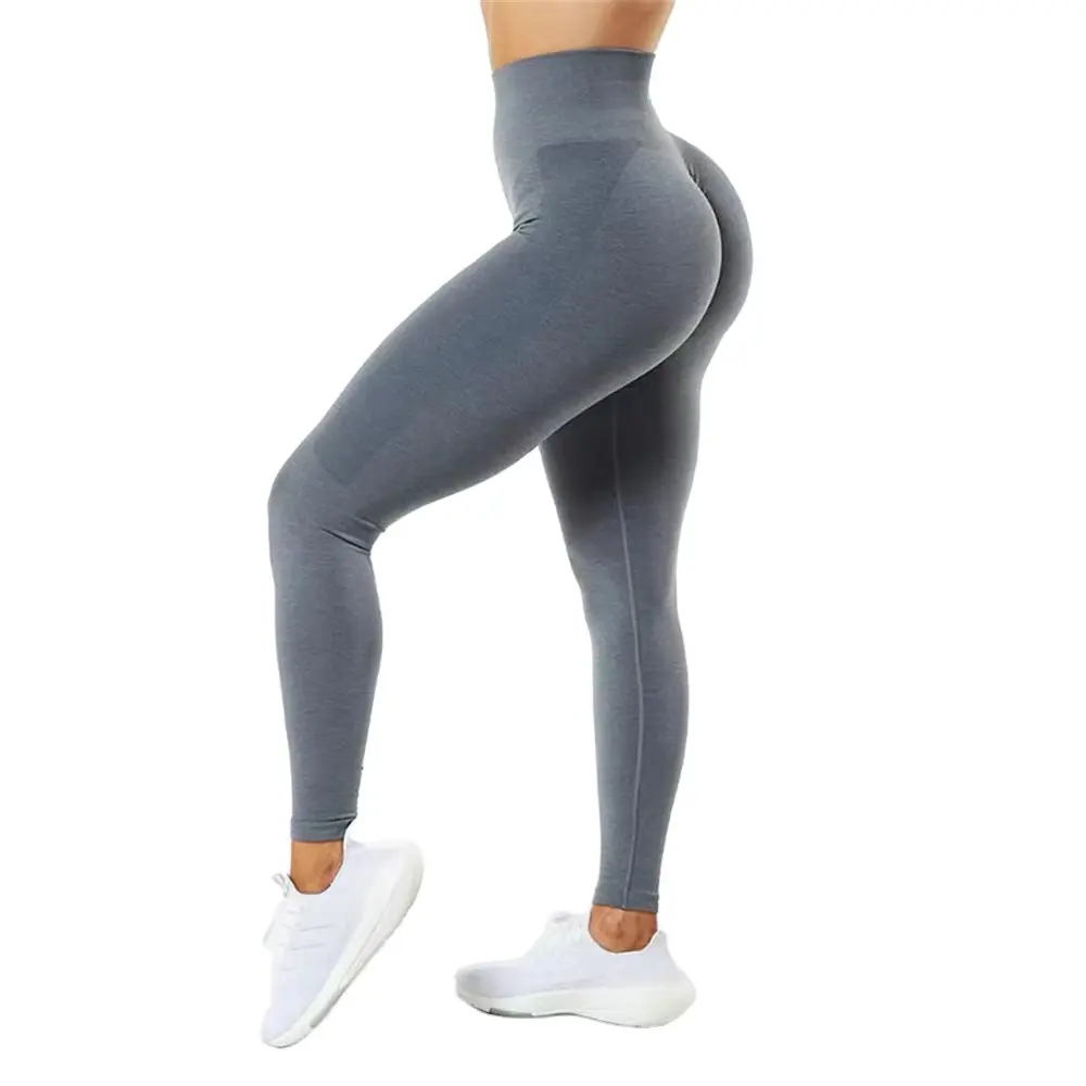 Mujeres Elástico Suave Secado rápido Scrunch Butt Fitness Adelgazamiento Leggings activos sin costuras