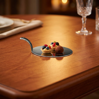 Assiette à dessert personnalisée avec logo couleur, plateau rond mini en plastique argenté pour les fêtes