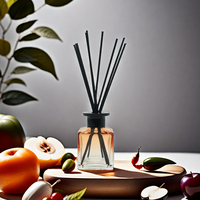 Bouteille en verre ronde transparente de 180 ml avec bouchon à vis pour diffuseur de parfum, bouteilles en verre de qualité