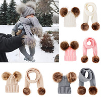 Chapeaux d'hiver personnalisés pour enfants de 0 à 36 mois, en tissu commun, unisexes, ensembles bonnet et écharpe