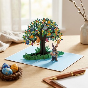 3D Easter Greeting Card Handmade <b>Paper</b> Pop Up Card Custom Printed Holiday Gift for Kids Party - Product Image 2