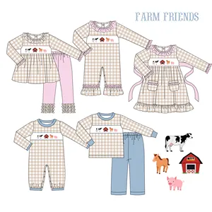 Farm Cotton Girls Dresses With Free Shipping Cheap Kids Clothes Wholesale