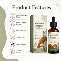 Liposomal Champignon Complexe Gouttes Liquides Mélange De Champignons Extrait Boisson Lions Crinière Reishi Boisson Aux Champignons