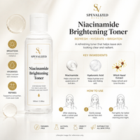 Lotion Essence Éclaircissante et Anti-Taches à la Nicotinamide, Tonique Visage Hydratant, Illuminateur et Réducteur de Taches