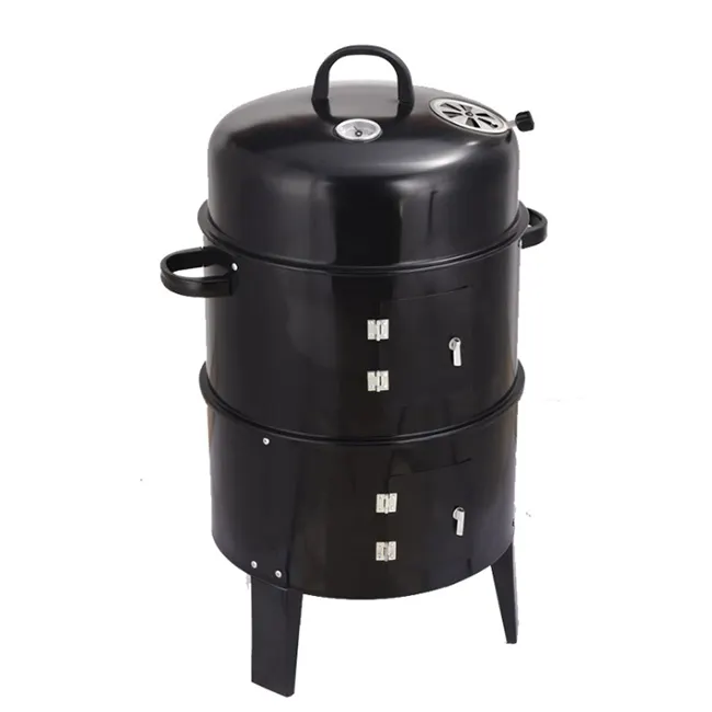 Easy Assembled 3 in 1 Mutificational Vertical Charcoal Smoker Grill Barrel BBQ For Sale