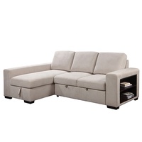Tianhang Möbel L-förmiges Weiß-Beige Stoff-Wohnzimmersofa Maßgefertigtes Schlafsofa mit Stauraum