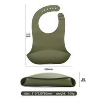 Nouvel arrivage : Ensemble cadeau d'alimentation pour bébé en silicone, 3 pièces (bavoir, bols, cuillère, fourchette) – Vaisselle d'alimentation pour enfants