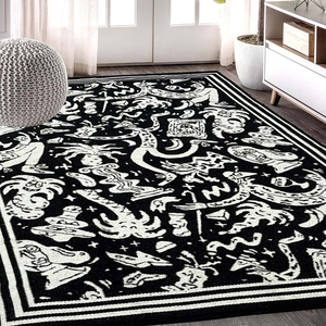 Premium 5x8 minimalista patrón de vida silvestre yute lana fusión alfombra textura suave interiores tranquilos juegos de alfombras de área inspiradas en la naturaleza - Product Image 2