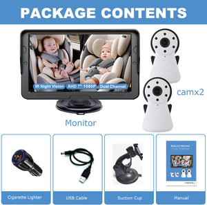 Nouvelle <span class=keywords><strong>caméra</strong></span> de voiture pour bébé <span class=keywords><strong>pas</strong></span> chère avec écran LCD TFT 7 pouces et double <span class=keywords><strong>caméra</strong></span> 1080p vision nocturne filaire - Product Image 3
