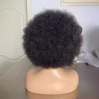 Brésilien court moelleux Afro fabriqué à la machine sans dentelle perruque pour les femmes noires 300% pleine densité crépus Afro sans colle perruque sans colle