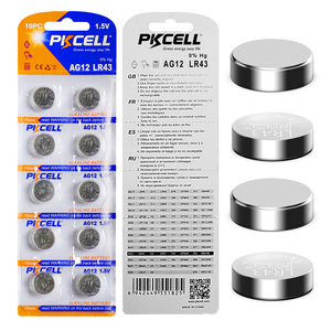 Chất lượng cao 1.5V <span class=keywords><strong>AG12</strong></span> <span class=keywords><strong>LR43</strong></span> 186 đồng xu pin Alkaline nút di động kẽm mangan đồng xu Pin - Product Image 2
