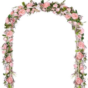 Custom Colorful Artificial Flower 3D Wall Panel Table Runner Centerpieces <b>Arch</b> Design Handmade Long Lasting Modern Iron <b>Frame</b> - Product Image 1