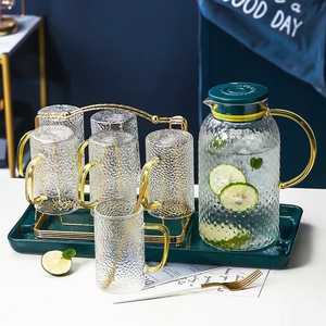 Ensemble de pichet en verre doré, 7 pièces, carafe à eau en verre, pichet en verre traditionnel, offre spéciale - Product Image 3