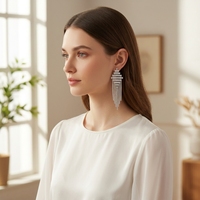 Boucles d'oreilles chandelier vintage en laiton plaqué or 14 carats avec pierres de zircon, technologie de micro-incrustation, épaisseur de placage de 0,03 mm pour femmes