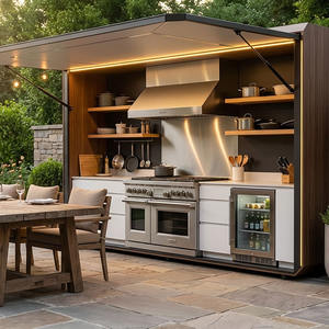 Cuisine extérieure de qualité supérieure avec <span class=keywords><strong>four</strong></span> à pizza et grill, armoire de cuisine extérieure en acier inoxydable avec <span class=keywords><strong>porte</strong></span> électrique - Product Image 6