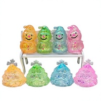 Jouet Squishy Bonhomme de Neige de Noël en Maltose et TPR, Paillettes Scintillantes, à Remontée Lente, Anti-Stress, Unisexe, 14 Ans et Plus, Promotionnel