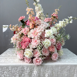 Nouveautés SMOOTH Centre de table en soie rose pour mariage Fleur au toucher réel Fleur artificielle Boule de fleurs pour événement de mariage - Product Image 1