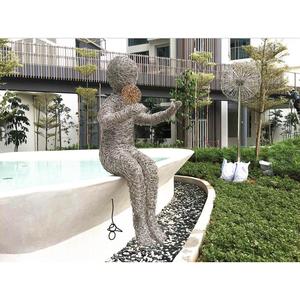 Escultura de Diente de León en Malla de Alambre de Acero Inoxidable Personalizada para Decoración de Jardín y Paisaje - Product Image 1