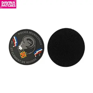 Davina High quality Customized Rubber 3D Logo Label PVC Embossed Engraved Rubber Patch For Armed Force