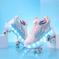 Patins à roulettes réglables de luxe pour enfants, à quatre roues lumineuses, pour garçons et filles