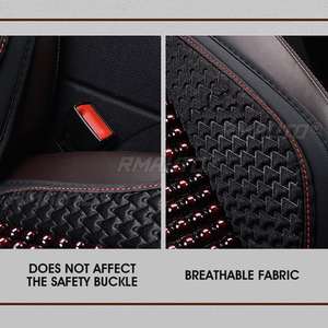 1/2x Car <b>Seat</b> <b>Covers</b> Interior Accessories Wooden <b>Bead</b> <b>Seat</b> Cushion Summer Cool Auto <b>Seat</b> Mat Pad PU Leather Breathable Handmade - Product Image 5