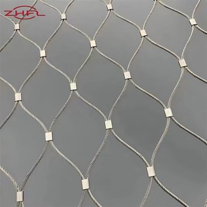 Filet en corde d'acier inoxydable tissé à motif losange, résistant aux chutes, pour la protection des bâtiments et la sécurité des escaliers, en treillis métallique SS - Product Image 4