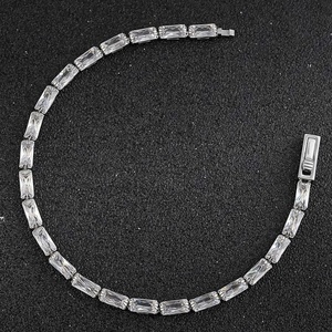 Bracelet Chaîne Tennis Détachable Unisexe Zhaoxiang - Acier Inoxydable Incrusté de Cristaux/Strass Géométrique Tendance - Product Image 6