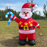 Père Noël gonflable de 1,80 m de haut, décoration de Noël avec ventilateur intégré, lumières alimentées par prise, résistant aux intempéries et durable