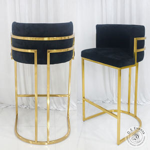 Chaise de comptoir en métal de luxe, <span class=keywords><strong>tabouret</strong></span> de <span class=keywords><strong>Bar</strong></span> au Design haut moderne, <span class=keywords><strong>tabouret</strong></span> de <span class=keywords><strong>Bar</strong></span> en acier inoxydable, chaise moderne - Product Image 1