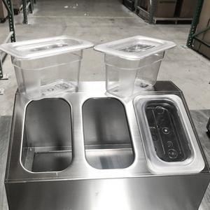 Stainless Steel Condiment <b>Caddy</b> Station with GN Food Pans - Product Image 3
