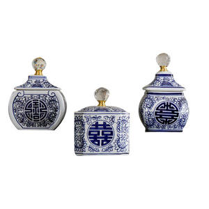 Mini Tarro de Té de Porcelana Azul y Blanco con Doble Felicidad, Tamaño Pequeño, en Venta, Tarros Chinos de Jingdezhen - Product Image 6
