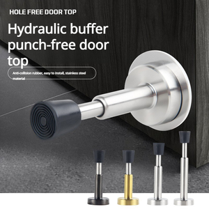 Butée de porte réglable en acier inoxydable de qualité supérieure, pare-chocs en caoutchouc, montage mural, robuste, pour la maison, le bureau, les centres commerciaux - Product Image 6