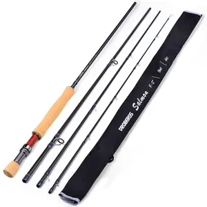 Bốn phần siêu nhẹ Fly cần câu 9 feet 2.7 mét 6wt 8wt Carbon dòng Fly cần Câu Fly lure Rod