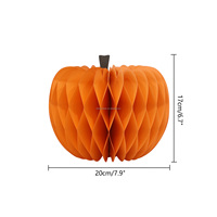 Lanterne citrouille en papier 3D nid d'abeille, centre de table pour fête d'Halloween, écologique, avec aimant, décor pliable, vente en gros
