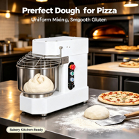 Mesin Pengaduk Adonan Spiral 10L dengan Wadah Stainless Steel 304, Peralatan Pembuat Roti Komersial, Mixer Adonan Tepung 4kg