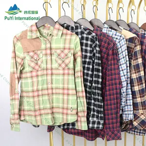 KINGAAA boys shirts plaid taiwan used clothing men used clothes second hand clothes in bales usa