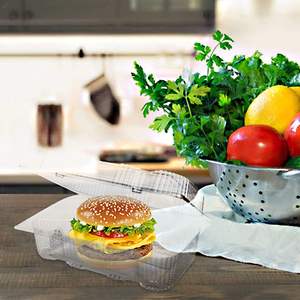 Disposable <b>Clear</b> Plastic PET Fruit Biscuit Clamshell Box Dessert <b>Containers</b> - Product Image 2