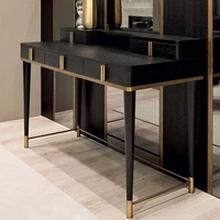 Table Console d'angle moderne en métal et marbre pour hall d'hôtel en acier inoxydable Entrée pour salon avec miroir