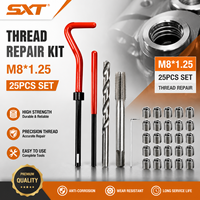 Kit de réparation de filetages 25 pièces M2-M12x1.75, kit d'inserts He Licoil, ensemble d'outils de réparation de filetages avec outils d'installation pour perceuse et taraudeuse