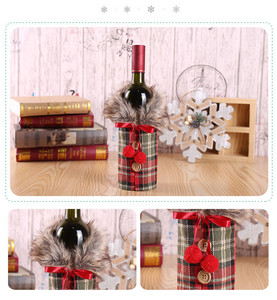 Adornos de <span class=keywords><strong>Feliz</strong></span> <span class=keywords><strong>Navidad</strong></span> para el hogar, cubierta de botella de vino de celosía, suministros de decoración de <span class=keywords><strong>Navidad</strong></span> - Product Image 5
